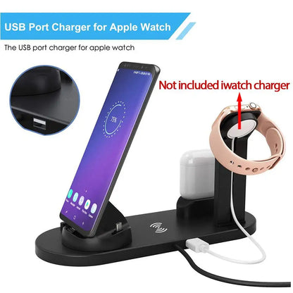 7-in-1 Wireless Charger Stand Pad - 30W Fast Charging Dock Station for iPhone, Apple Watch, AirPods